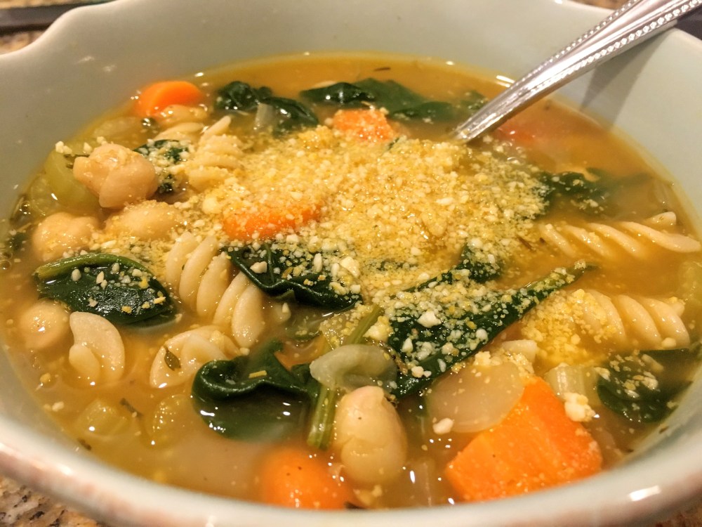 Lemon Rosemary Chickpea Noodle Soup