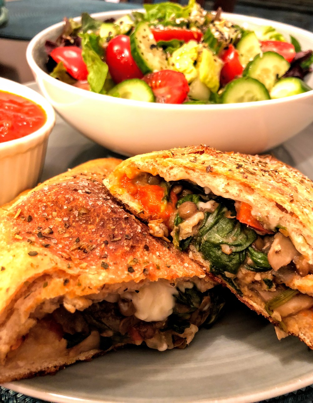 Vegetable and Lentil Calzones