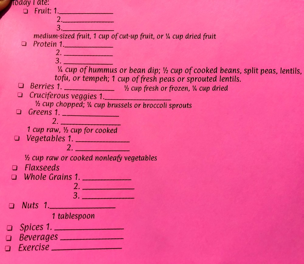 Vegan Daily Food Log