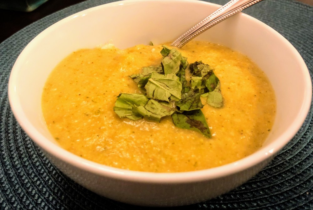Broccoli "Cheese" Soup over Rice