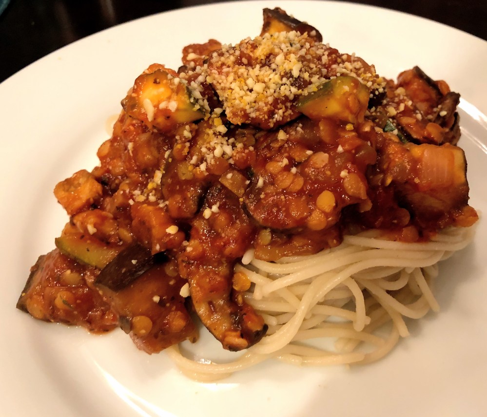 Red Lentil and Roasted Veggie Pasta
